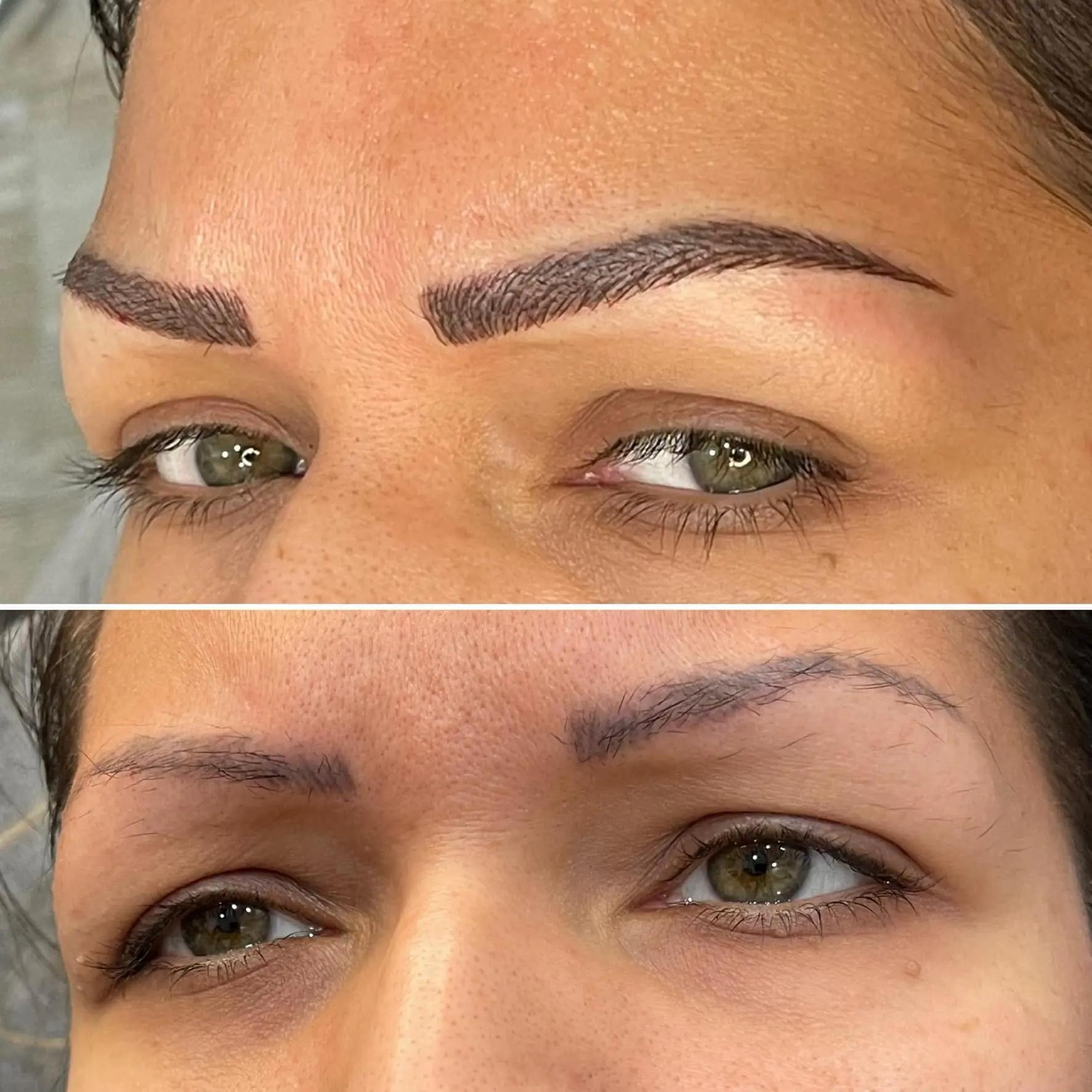 Ombre brows before and after result