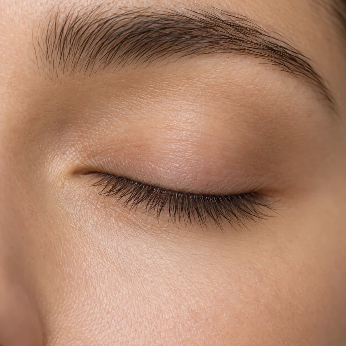 AI-generated illustration of subtle pigment along natural upper lash roots