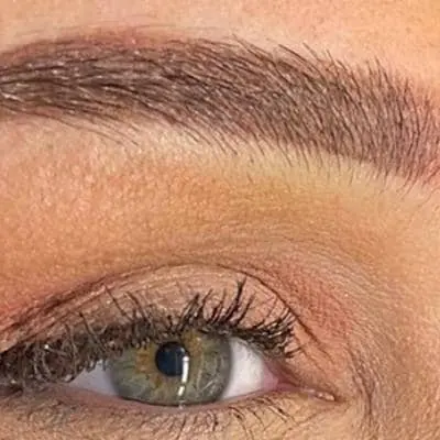 Natural permanent makeup brow result